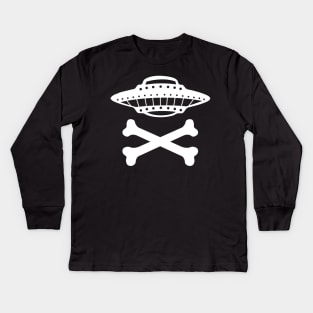 UFO Crossbones Kids Long Sleeve T-Shirt